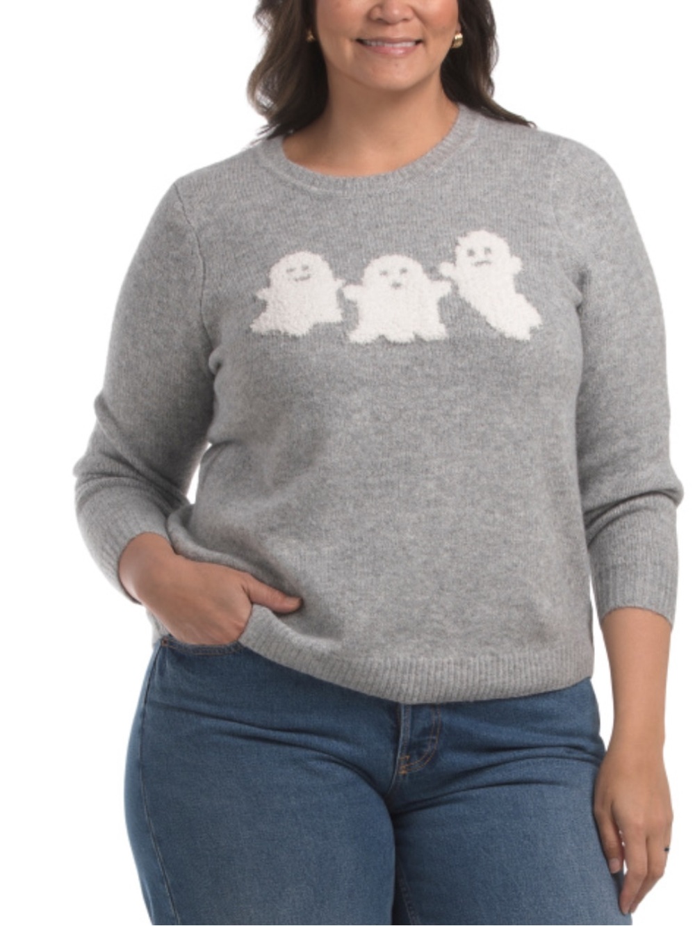 Cupcakes & Cashmere Halloween Ghost Sweater 2X New